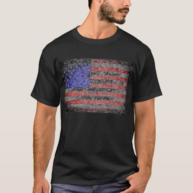 Camiseta Bandeira americana Grunge 2 (Frente)