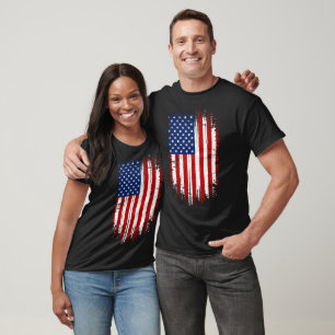 Camiseta Bandeira Americana Grunge Vintage