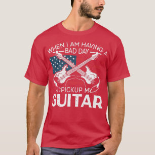 Camiseta Bandeira Americana Guitarista Patriótica Premium