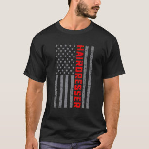 Camiseta Bandeira Americana Hairdresser US Flag Vintage Par
