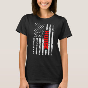 Camiseta Bandeira Americana Horse Esporte Patriótico Amor a