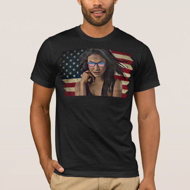 Camiseta Bandeira Americana Incomodada (Frente)
