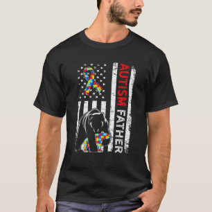 Camiseta Bandeira Americana Incomodada Autismo Padre Bear A
