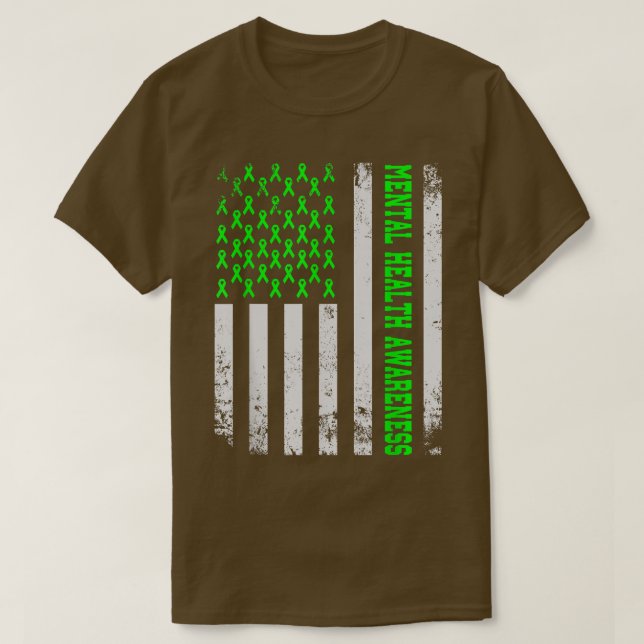 Camiseta Bandeira Americana Incomodada, Awarene Mental Heal (Frente do Design)