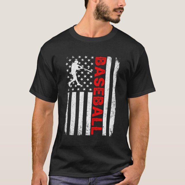 Camiseta Bandeira Americana Incomodada Baseball Patriótico  (Frente)