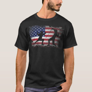 Camiseta Bandeira Americana Incomodada Cerca dos Estados Un