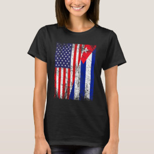 Camiseta Bandeira Americana Incomodada e Bandeira Cuba Patr