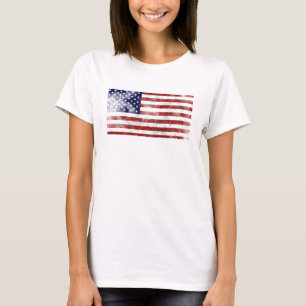 Camiseta Bandeira Americana Incomodada e Desbotada