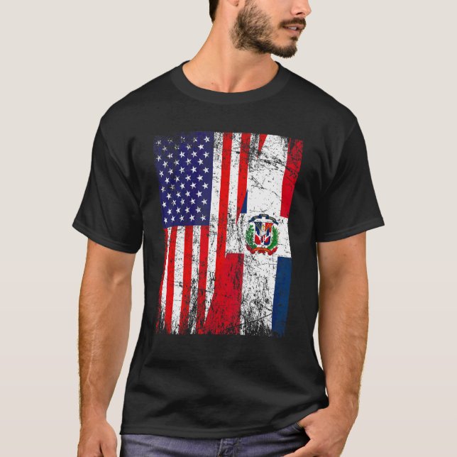 Camiseta Bandeira Americana Incomodada e República Dominica (Frente)