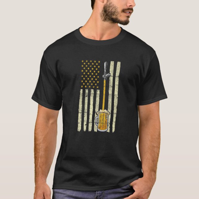 Camiseta Bandeira Americana Incomodada Toca Beer Humoricame (Frente)