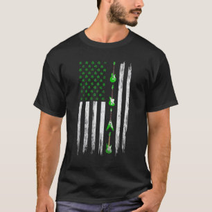 Camiseta Bandeira Americana Irlandesa Aflita Guitarra St Pa