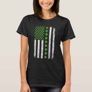 Camiseta Bandeira Americana Irlandesa Retro Distressed Band