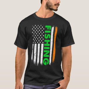 Camiseta Bandeira Americana Irlandesa Usa Pescaria Peixe Di