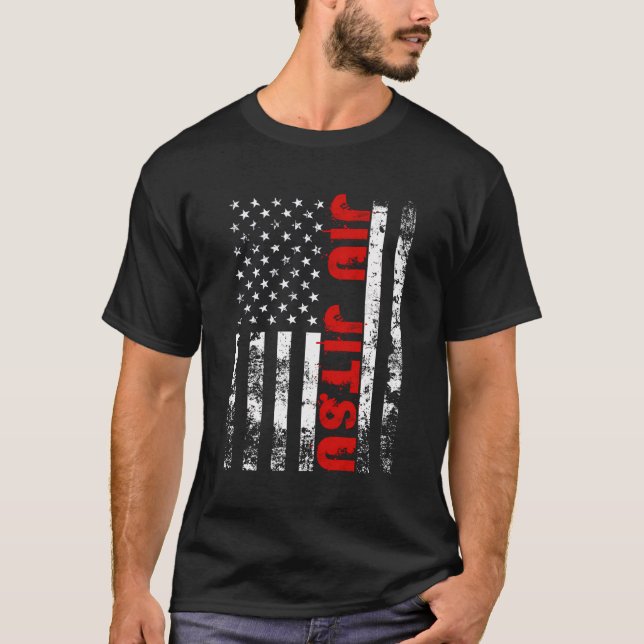 Camiseta Bandeira Americana Jiu Jitsu esportes-nos (Frente)
