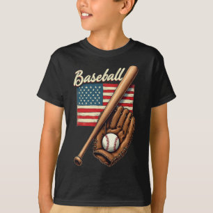 Camiseta Bandeira Americana Jogador De Beisebol Bysebyll Fã
