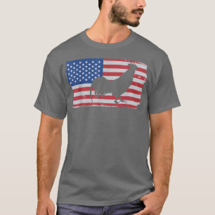 Camiseta Bandeira Americana Jogador de Cockcaça Voa de Cock