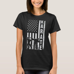 Camiseta Bandeira Americana Karate Para Homens Mulheres Kar