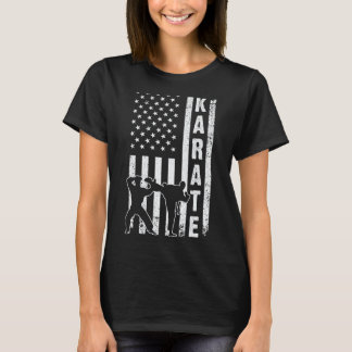 Camiseta Bandeira Americana Karate Para Homens Mulheres Kar