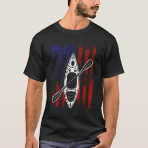 Camiseta Bandeira Americana Kayak Kayaker Kayaking Canoagem