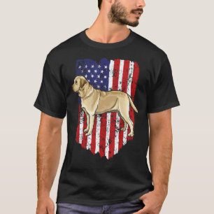 Camiseta Bandeira Americana Labrador Retriever Amarelo 4 De
