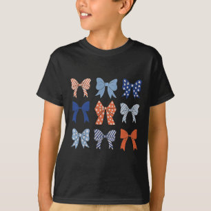 Camiseta Bandeira Americana Laço e Fitas Coquette Bandeira