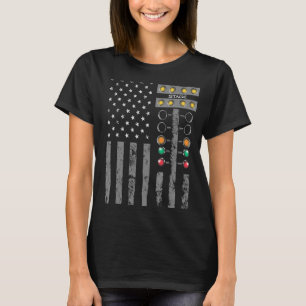 Camiseta Bandeira Americana: Lâmpada de Árvore Rastreada de