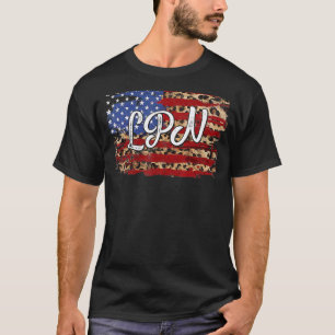 Camiseta Bandeira Americana Leopardo Enfermeira Lpn Patriót