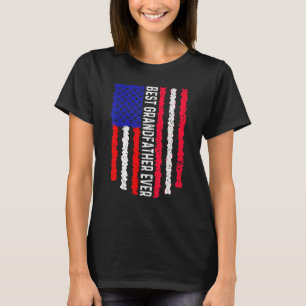 Camiseta Bandeira Americana Letónia Melhor Avô Ever Fa