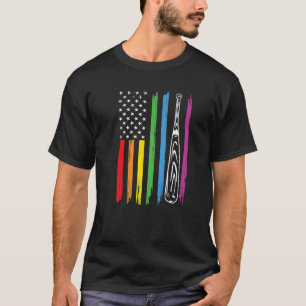 Camiseta Bandeira Americana LGBT Beisebol Jogos de Beisebol