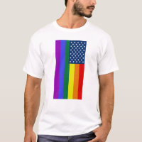 Bandeira Americana LGBT Orgulho Rainbow Tee