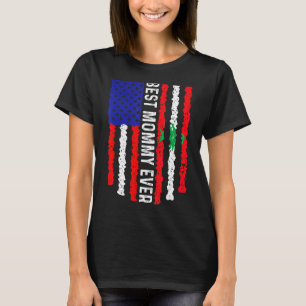 Camiseta Bandeira Americana Libanesa Melhor Mamãe Da Famíli
