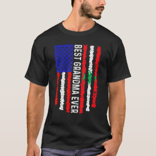 Camiseta Bandeira Americana Líbano Melhor Vovó Nunca Famili