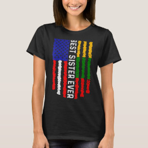 Camiseta Bandeira Americana Lituânia Melhor Irmã Já Fami