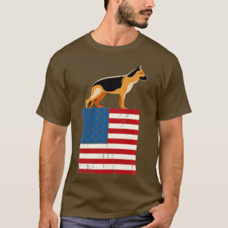 Camiseta Bandeira Americana Lover I Shepher Patriótico Alem