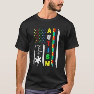 Camiseta Bandeira Americana Lutam Quebra-cabeça de Fita Sen