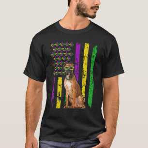 Camiseta Bandeira Americana Mardi Gras Festival Boxer