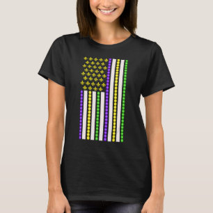 Camiseta Bandeira Americana Mardi Gras Fleur De Lys New Orl