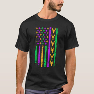 Camiseta Bandeira Americana Mardi Gras - Peixe-Aranha Para