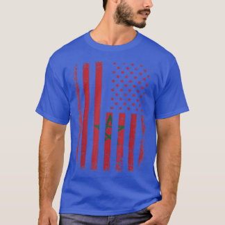 Camiseta Bandeira Americana Marroquina Roots Marrocos Amer