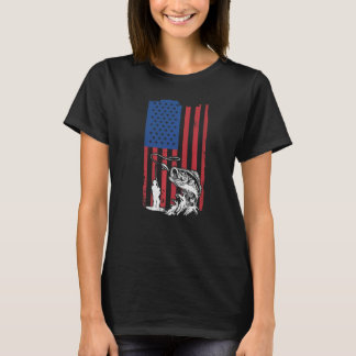 Camiseta Bandeira Americana Masculina Pesca Para Pescador D
