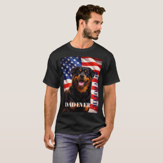 Camiseta Bandeira Americana Melhor Pai do Mundo Rottweiler 