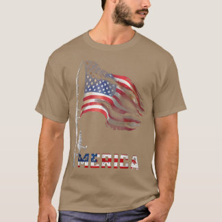 Camiseta Bandeira Americana Merica Pescador Patriótico 4