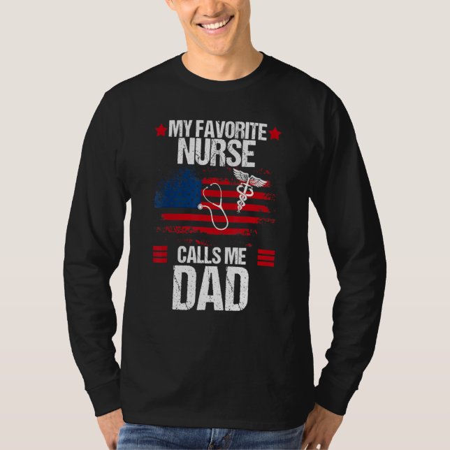 Camiseta Bandeira Americana Minha Enfermeira Favorita Me Ch (Frente)