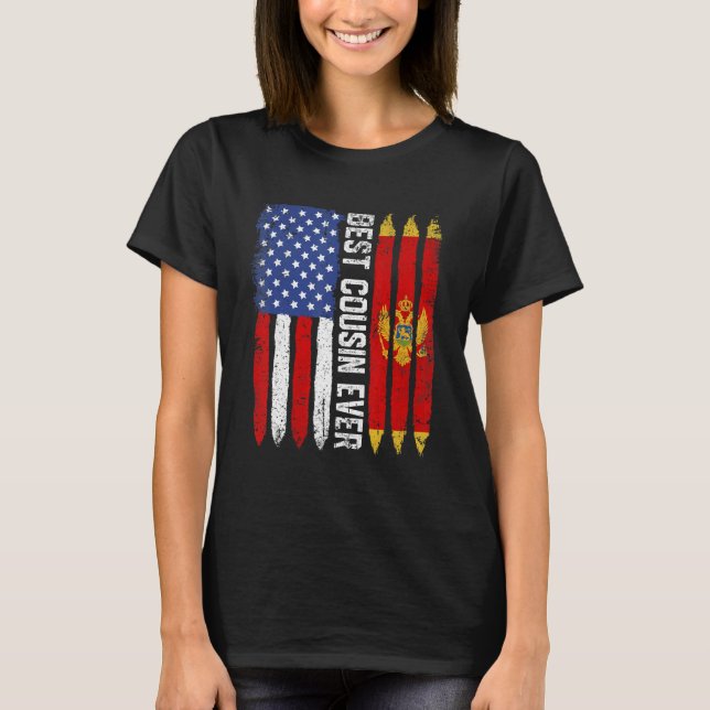 Camiseta Bandeira Americana Montenegro Melhor Primo De Fam (Frente)