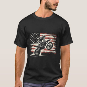 Camiseta Bandeira Americana Moto Bicicleta Motocross Ciclis