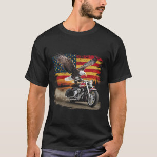 Camiseta Bandeira Americana Moto Usa Bandeira Motoqueiro Re