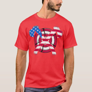 Camiseta Bandeira Americana na Ax Engraçada Thrower