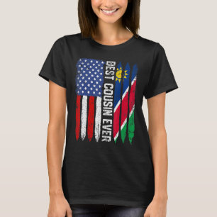 Camiseta Bandeira Americana Namíbia Melhor Primo Da Família