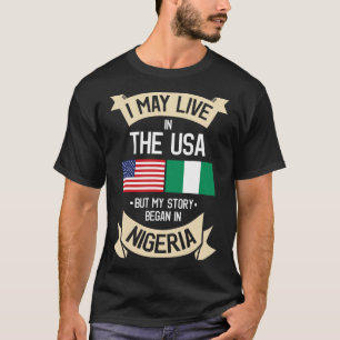 Camiseta Bandeira Americana Nigeria EUA Presentes Raízes Ni