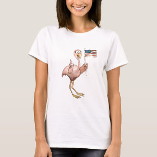 Camiseta Bandeira americana número um do flamingo